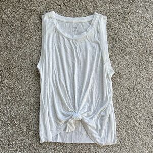 aerie ribbed white tank
